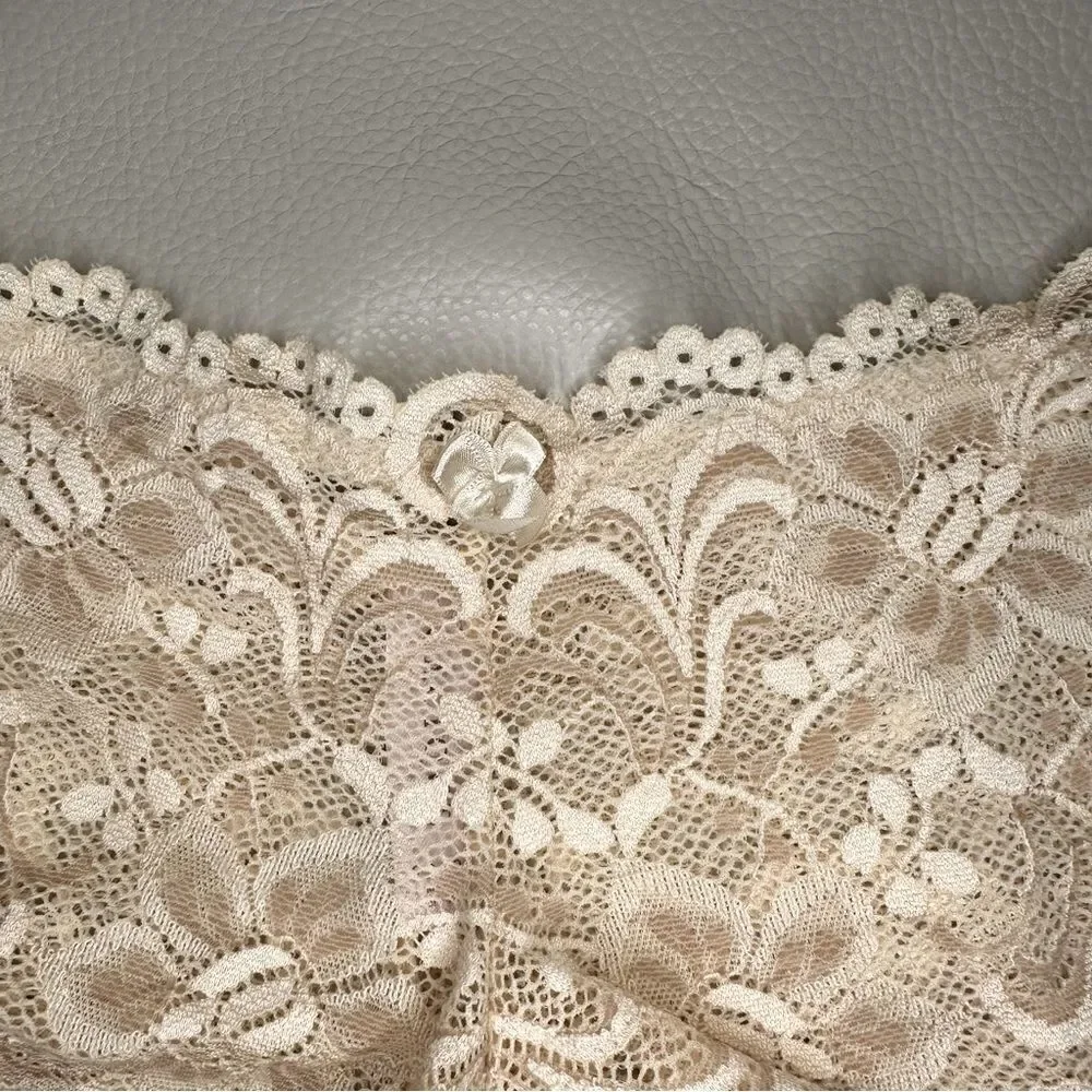 Lane Bryant Cacique Ivory Floral Lace Shortie Panties - Picture 3 of 7